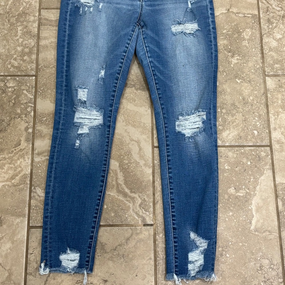 BKE Parker Womens High Rise Ankle Skinny Distressed Jeans Medium Wash Size 28 - Picture 3 of 15